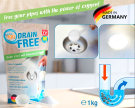 PURE100 DRAIN FREE, drain cleaner powder